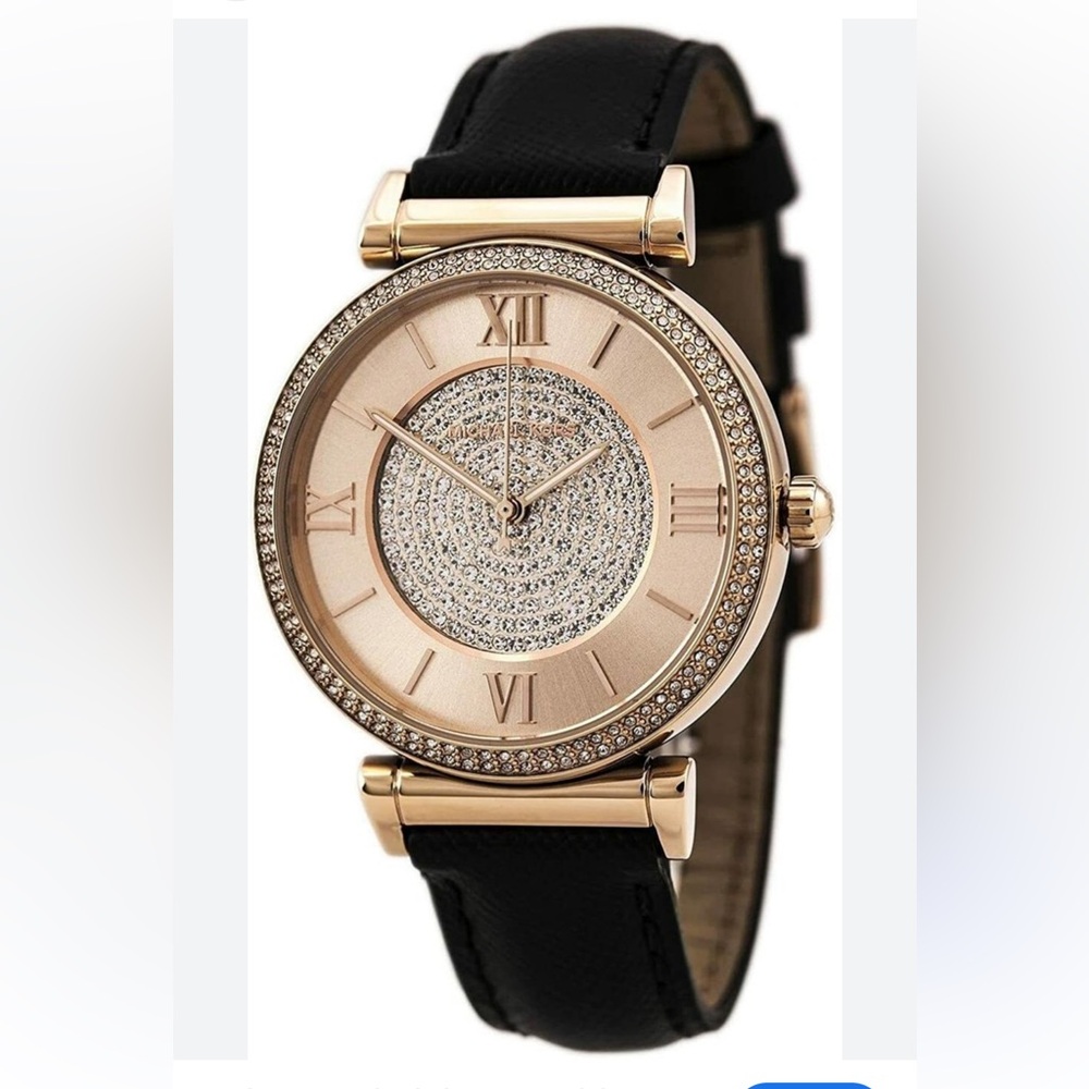 Michael Kors Rose Gold and Black Women's Watch